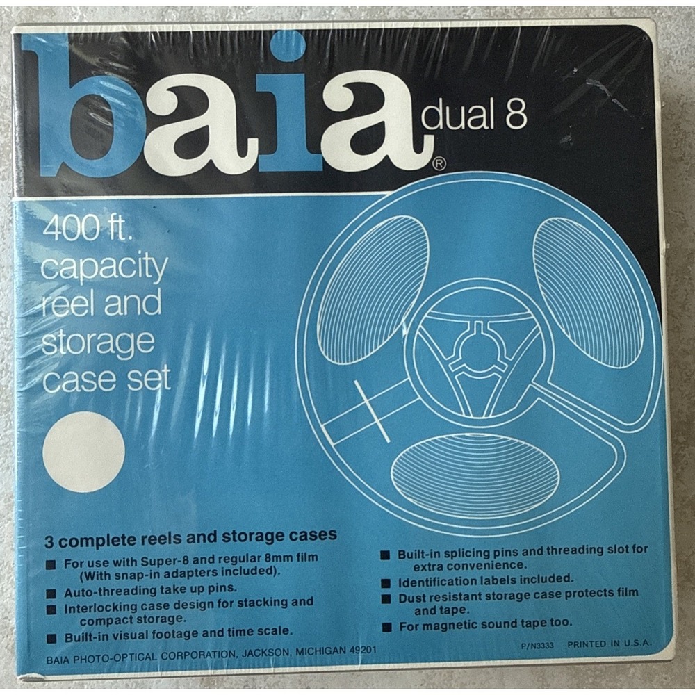 SEALED BAIA dual 8 400ft. Capacity Reel and Storage Case Set Pack of 3 NIB